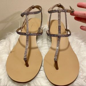 INC Madgetan iridescent sparkle sandals